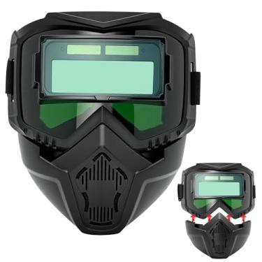 Imagem de Óculos de solda True Color Capacete de soldagem com escurecimento automático com tecnologia de energia solar, proteção facial completa, lente de visão ampla, máscara de soldador para TIG MIG ARC e