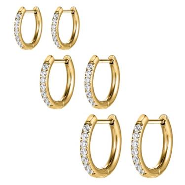 Imagem de AOEDEJ G23 Brincos de argola de titânio preto/aço cinza/dourado 18 G, pequenos brincos de argola de 8 mm/10 mm/12 mm, cartilagem para orelhas sensíveis para piercing múltiplo, cartilagem, argola