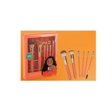 Imagem de Kit Pincéis Maquiagem FENZZA - Moana Disney DIS091-6 Unidades, Cerdas Macias, Presente Infantil, Ótimo Custo-Benefício