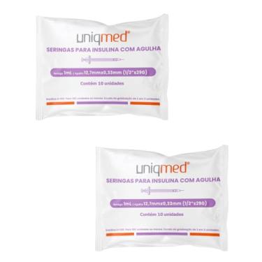 Imagem de Seringas para Insulina Uniqmed 100u 1,0ml 12,7mm 29g Com 20 unidades