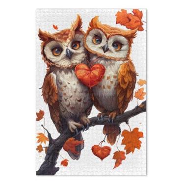 Imagem de Quebra-cabeça coruja folha de bordo 500 peças para adultos peça grande, quebra-cabeça adulto, jogos mentais