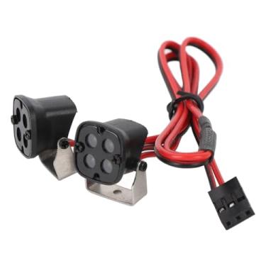 Imagem de Alomejor Luz Retangular de Telhado de Rastreamento RC, 4 LED 2 Cabeça Leve Com Base de Suporte Ajustável para 1: 10 RC Crawler (Luz vermelha)