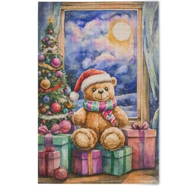 Imagem de Quebra-cabeça de Natal para adultos, 1000 peças, presentes de elefantes brancos para a família, presentes masculinos, arte criativa, pintura de jogos, 1000 peças, 75 x 50 cm