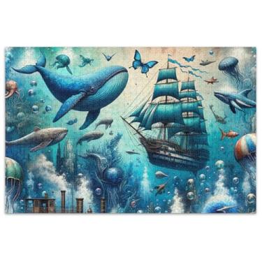 Imagem de Fantasia Vintage Ocean Lives 1000 peças quebra-cabeças para adultos quebra-cabeça brinquedo arte paisagem quebra-cabeça jogo tecnologia presentes