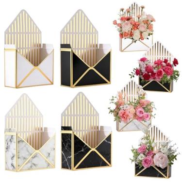 Imagem de Ncozwo Caixas de envelope de flores, caixa de papel envelope floral, buquê de florista, cesta de embalagem de presente dobrável para dia dos namorados, dia das mães, aniversário de casamento