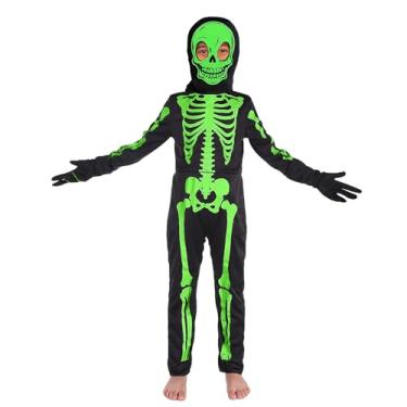Imagem de HB HBB MAGIC Halloween Kids Skeleton Costume Glow in The Dark Bone Outfit Boy Girl Toddler Skeleton Halloween Costume 6T Bone Outfit Jumpsuit for Child
