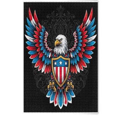 Imagem de Cool Bald Eagle Wings Jigsaw Puzzle Adult 500 Pieces, Funny Puzzle Game Tech Gifts Fun Family Puzzles Animal Floral Artwork, 500 Pieces, 20.5" x 14.9"