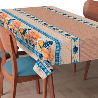 Imagem de Toalha de Mesa Plástica Impermeável Fácil de Limpar para 4 6 8 e 10 Lugares – Jogo Americano Resistente e Decorativo (Café Colonial,8 Cadeiras (2,50x1,40mt))
