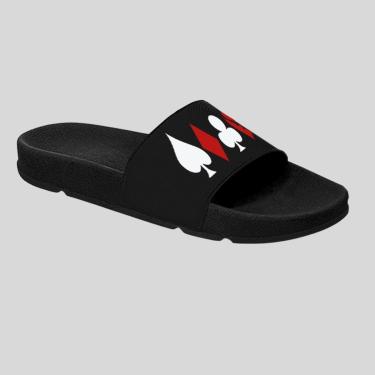 Imagem de Chinelo Slide Adulto e Infantil Kids Confortável Leve Estampado Baralho-Masculino