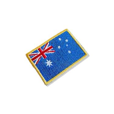 Imagem de BP0007-011 Bandeira Austrália Patch Bordado 5,7×3,8cm (B) Fecho de contato gancho)