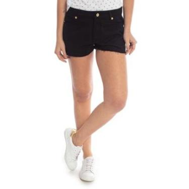 Imagem de Bermuda Sarja Aleatory Feminina Sunrise Preta-Feminino