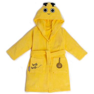 Imagem de Roupão de Veludo com Capuz Buzzy Bee Milk&Moo, Amarelo, 300 mL