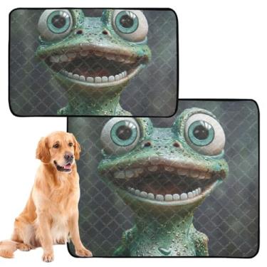 Imagem de TSENQUE Almofadas de urina engraçadas para cães, à prova d'água, fofas, reutilizáveis, para gatos, filhotes, absorventes de penico, médio + grande, conjunto de 2