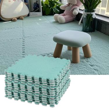 Imagem de HOZEON Tapetes De Espuma Quadrados Com Borda, Carpetes Felpudos 12 X Polegadas, Peças, Pelúcia Eva, Para Sala Estar, Quarto, Jogos, Azul