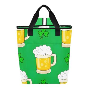Imagem de Joitme Mochila térmica de praia St Patrick fofa verde cerveja à prova d'água 36 latas à prova de vazamento bolsa térmica para almoço