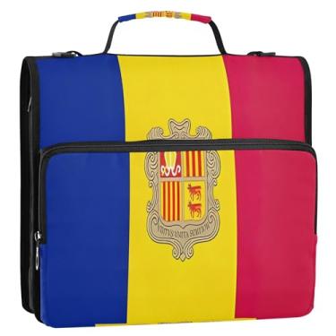 Imagem de Fichário com 3 anéis com bandeira de Andorra - Organizador de pastas escolares