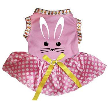 Imagem de Petitebella Lindo vestido tutu para cachorro com rosto de coelho (rosa/rosa, PP)
