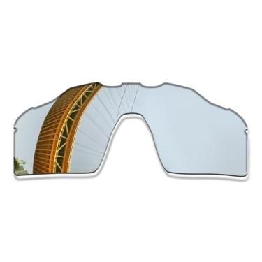 Imagem de LenzProse Lentes de reposição polarizadas de 1,5 mm para óculos de sol Oakley Radar EV Pitch OO9211, antirarranhões | Ajuste perfeito, Cromo prateado polarizado - 1,5 mm