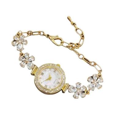 Imagem de Relógio De Pulso Feminino De Moda Com Bracelete De Quartzo, Fecho De F