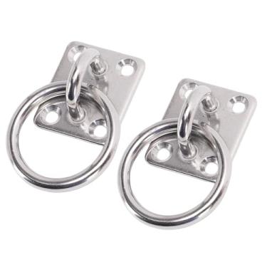 Imagem de Akozon Gancho de Teto Com Placa de Olho, Gancho Quadrado de Aço Inoxidável para Montagem na Parede Com Anel para Iate e Barco