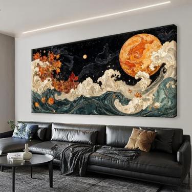 Imagem de Suconvng Arte em tela colorida decoração de parede pintura imagem moderna boho abstrata impressão de arte de parede imagem de paisagem para quarto banheiro escritório preto casa estética decoração de