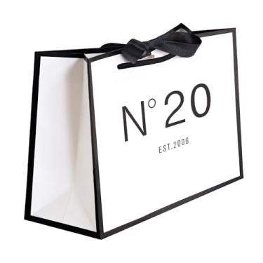 Imagem de QLSKO Sacola de papel de presente de lembrança de aniversário de 30/40/50/60/70 anos para presente de festa de aniversário para mulheres, ideia de decorações de 40 anos (2006 20, pequeno (pacote com 1