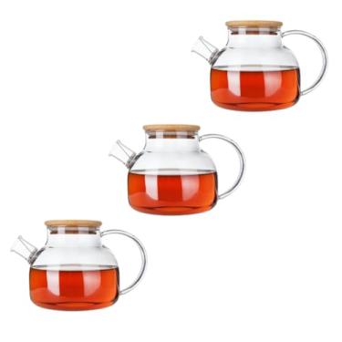 Imagem de Chaleira de Vidro Âmbar com Infusor 1L Bule Chá Resistente ao calor Para Café Cozinha