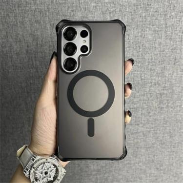 Imagem de Capa magnética resistente para celular Samsung Galaxy S25 Ultra S24 Plus com proteção contra impactos (para Galaxy S25/Preto)