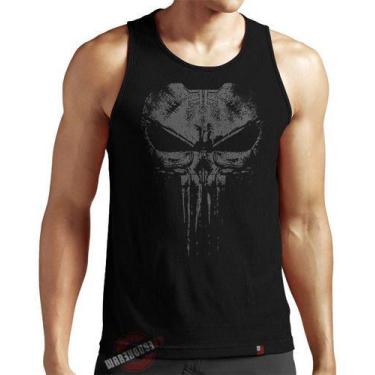 Imagem de Camiseta Regata Justiceiro Marvel The Punisher Camisa Caveir, M, Preto