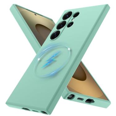 Imagem de DNTMZIN Capa para Samsung Galaxy S25 Ultra, compatível com magnética, [teste de queda de grau militar] capa fina à prova de choque, azul claro 8-S25U-08