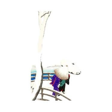 Imagem de Pintura Em Tela Vintage De Peixe Dourado, Lótus, Coruja E Grulla, Arte