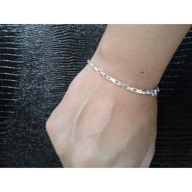 Imagem de Promoção Pulseira Bloquinho Prata Italiana 925 18 Cm - Lojas La&Amp;Ny