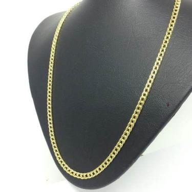 Imagem de Corrente Banhada Ouro 18k Grumet Dupla Masculina 5mm 60cm - Michester,