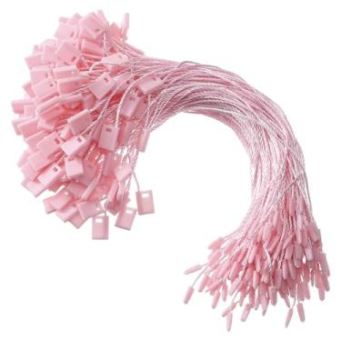 Imagem de 600 peças de corda rosa para pendurar etiquetas, 17,8 cm de nylon rosa para pendurar etiquetas de pendurar prendedor fecho de pressão prendedor de laço 1 mm de espessura para roupas, sapatos, bolsas