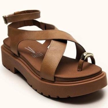 Imagem de Sandália Feminina Papete Tiras Cruzadas Dedal Bottons Ouro Vizzano 6499.122.29711-Feminino