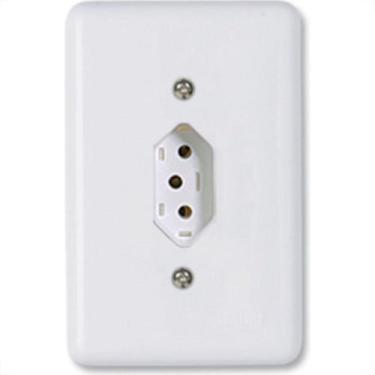 Imagem de Conjunto Ilumi Stylus 4X2 Branco Com Placa (1Tomada 10A) 20140, Branco