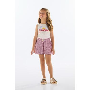 Imagem de Conjunto Cropped e Short Listrado Quimby-Feminino