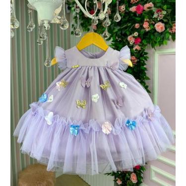 Imagem de Vestido Jardim das Borboletas Baby Liz Lilas Vila Lele - Baby Liz Vila