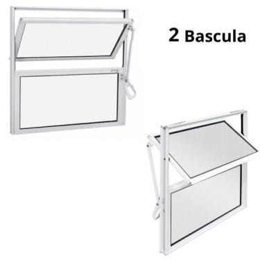 Imagem de Basculante 40x40 cm Kit com 02 bascula - Aluminio nacional