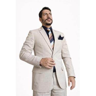 Imagem de Terno Masculino Bege Areia Microfibra Slim Corte Italiano - T&C, Marro