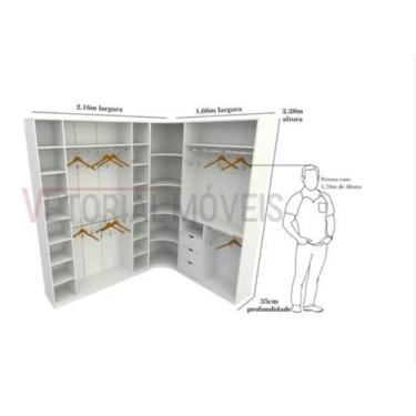 Imagem de Kit Closet Loja Armário Colmeia Cabideiro M44 100% Mdf - VETORIAL MÓVE