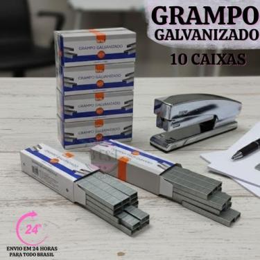 Imagem de Kit 10 Caixas Grampo 26/6 Galvanizado com 5.000 x10 Unidades Cada 5000