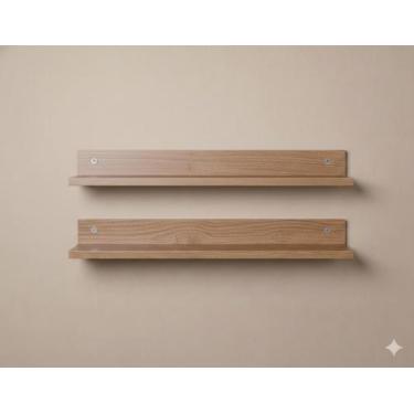 Imagem de Kit 2 Prateleiras Porta Esmalte em MDF Organização 50cm Branca/Preta/A