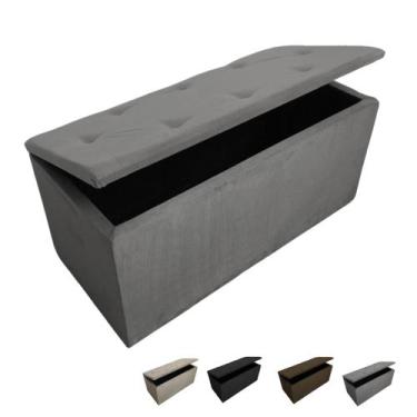 Imagem de Puff Retangular Baú Pé De Cama Solteiro Caixa Organizadora - Mercadão 