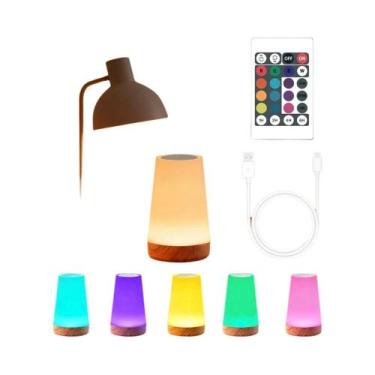 Imagem de Lâmpada Noturna Portátil Com Controle Remoto LED De 13 Cores, Recarreg