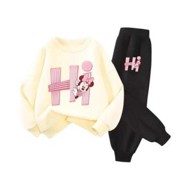 Imagem de Conjunto De Moletom Casual Para Meninas Com Estampa Da Disney, Blusa D