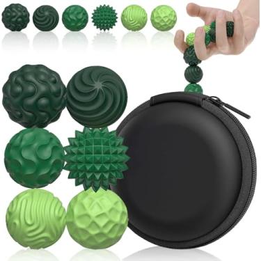 Imagem de Bolas Sensoriais Magnéticas de Silicone – Brinquedo Antiestresse e Calmante para Crianças e Adultos, Ideal para Autismo, Alívio Ansiedade (6 peças - verde)