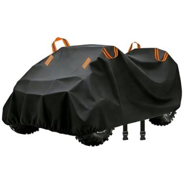 Imagem de JZAHYUK Capa para quadriciclo à prova d'água, resistente, 4 rodas, capa quádrupla, proteção contra todos os climas, proteção UV externa compatível com Kawasaki, Honda, Polaris, Yamaha (preto, 2GG)