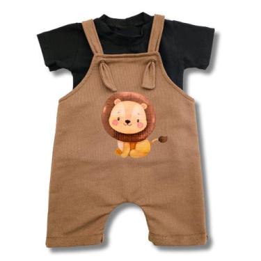 Imagem de Roupa de Bebê Conjunto Jardineira e Camiseta infantil Confortável Meni