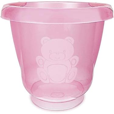 Imagem de Balde Ofurô Adoleta Bebê  17,5 Litros Rosa Transparente Bpa Free